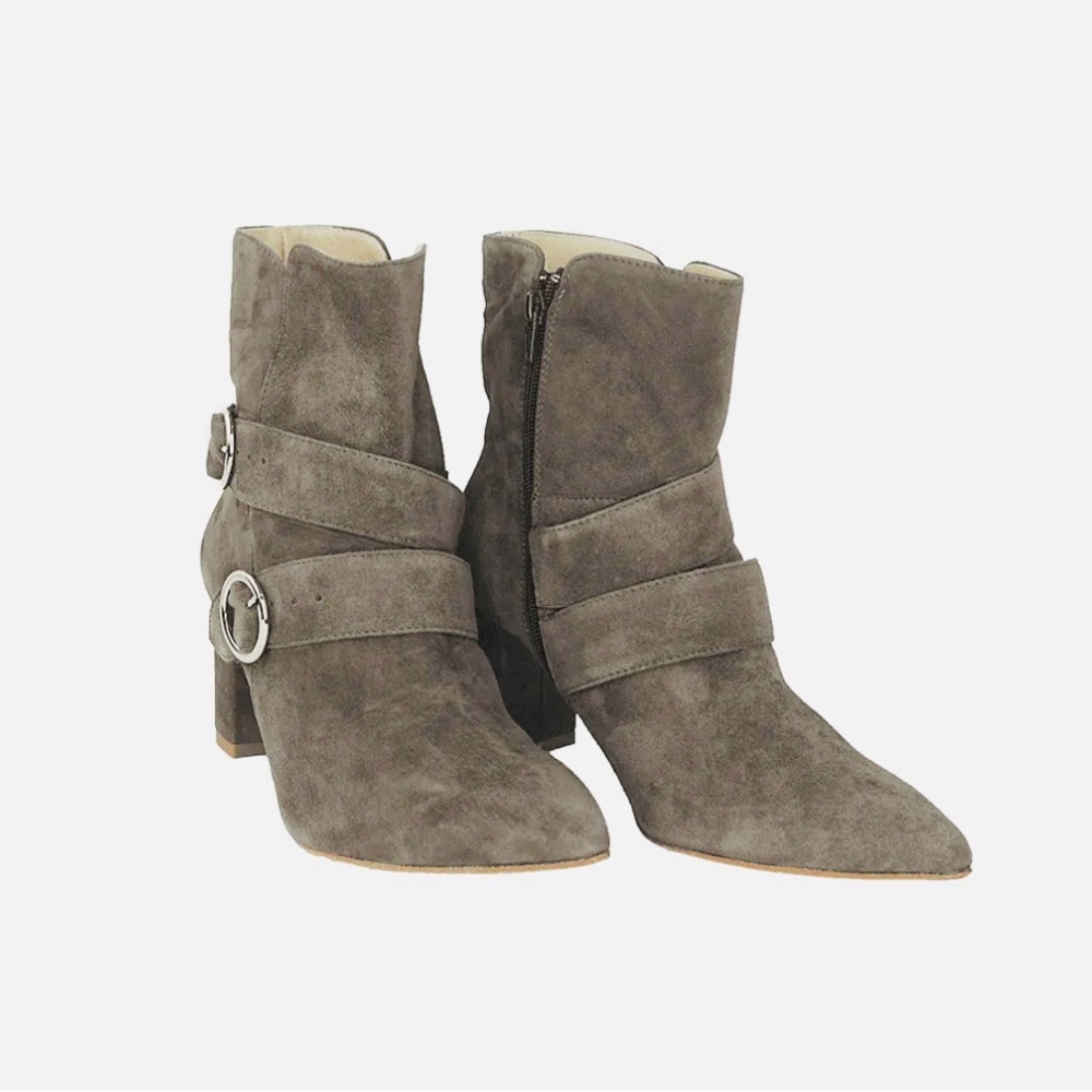 Andrea Carrano Ronda taupe suede ankle boot Made in Italy NEW